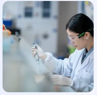 Healthcare researcher working with infectious disease biospecimens for molecular diagnostics and biomarker discovery